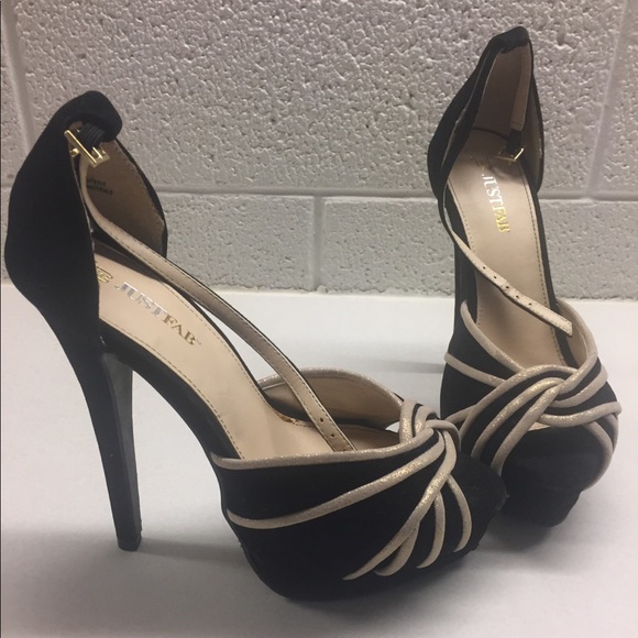justfab gold heels